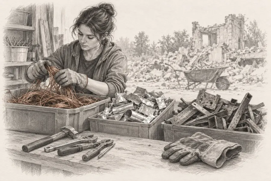 Ilustrație în grafit din partea a VII-a: Metalele